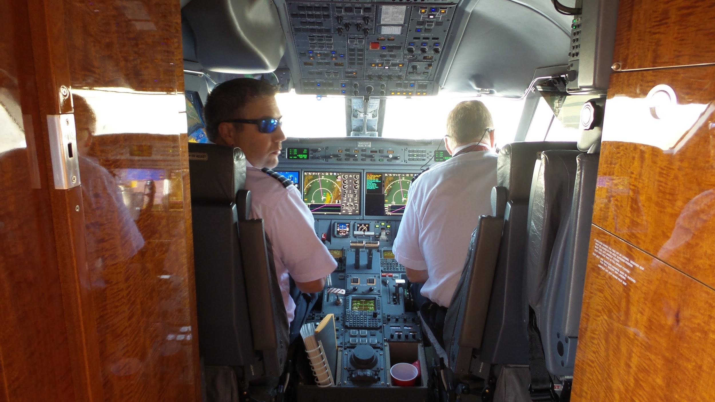 Two pilots in the cockpit