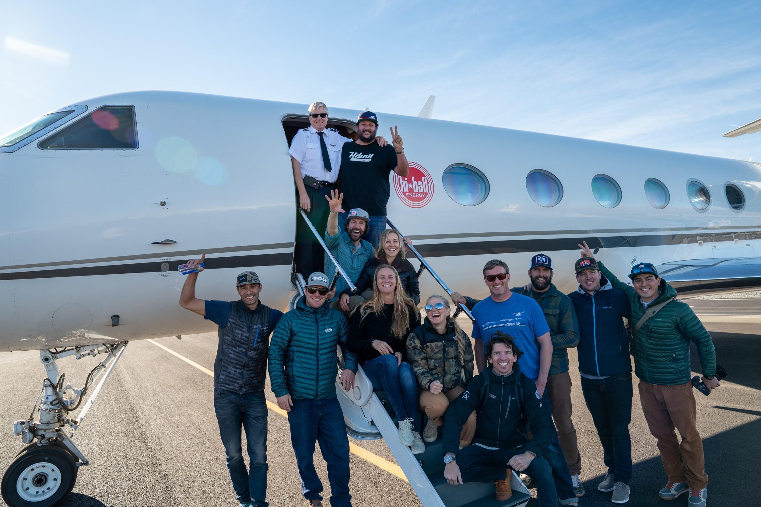 JetsPlus team and clients with private jet